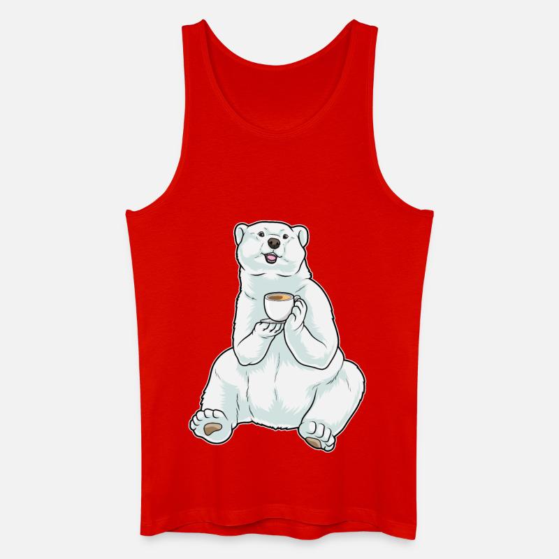 Eisbär Kaffee Tasse - Männer Bio Tank Top - Rot