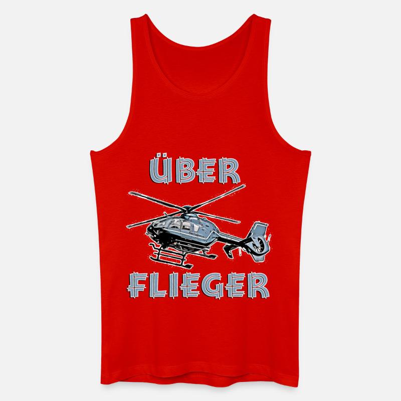 Überflieger - Hubschrauber - Männer Bio Tank Top - Rot