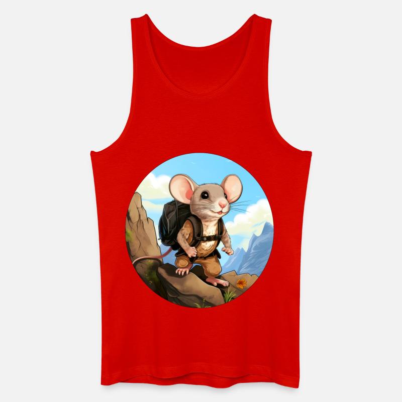 Maus Wandern / Bergsteiger Mäuse - Männer Bio Tank Top - Rot