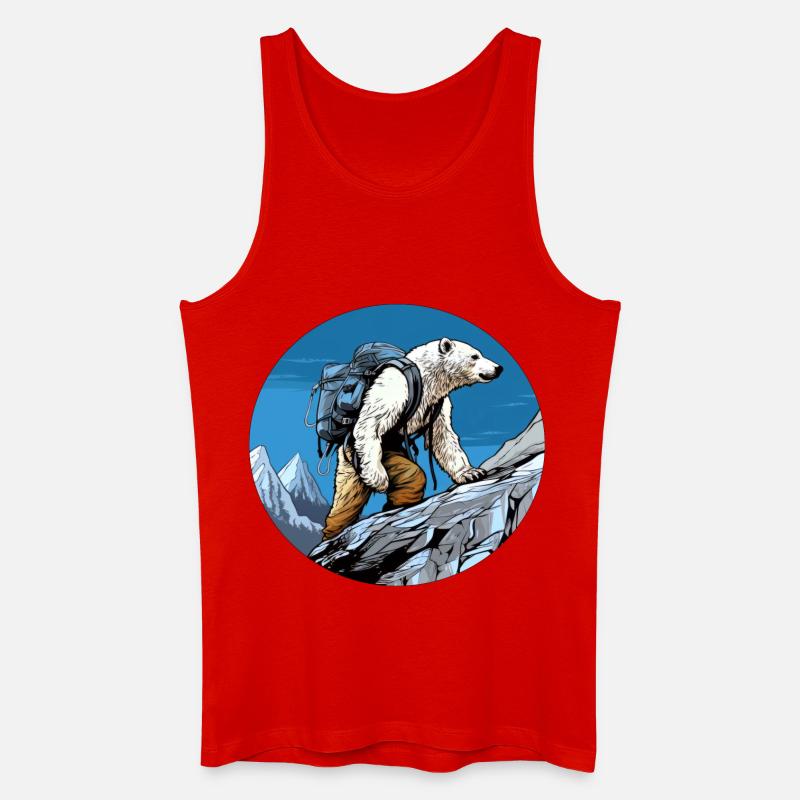 Eisbären Wandern / Bergsteiger Eisbär - Männer Bio Tank Top - Rot