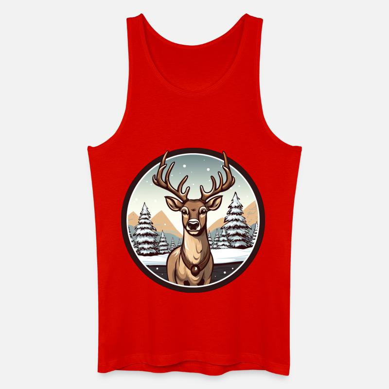 Hirsch im Winter - Männer Bio Tank Top - Rot