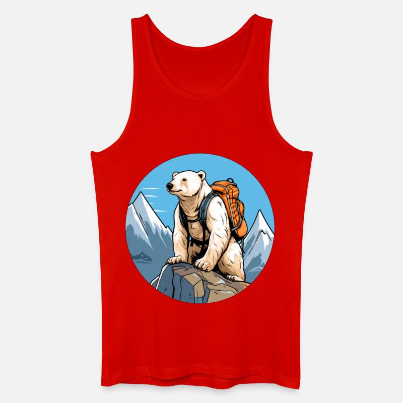 Eisbären Bergsteiger / Wandern Eisbär - Männer Bio Tank Top - Rot