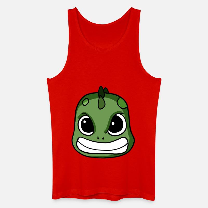 Dino Sauer verärgert Dinosaurier Kopf - Männer Bio Tank Top - Rot