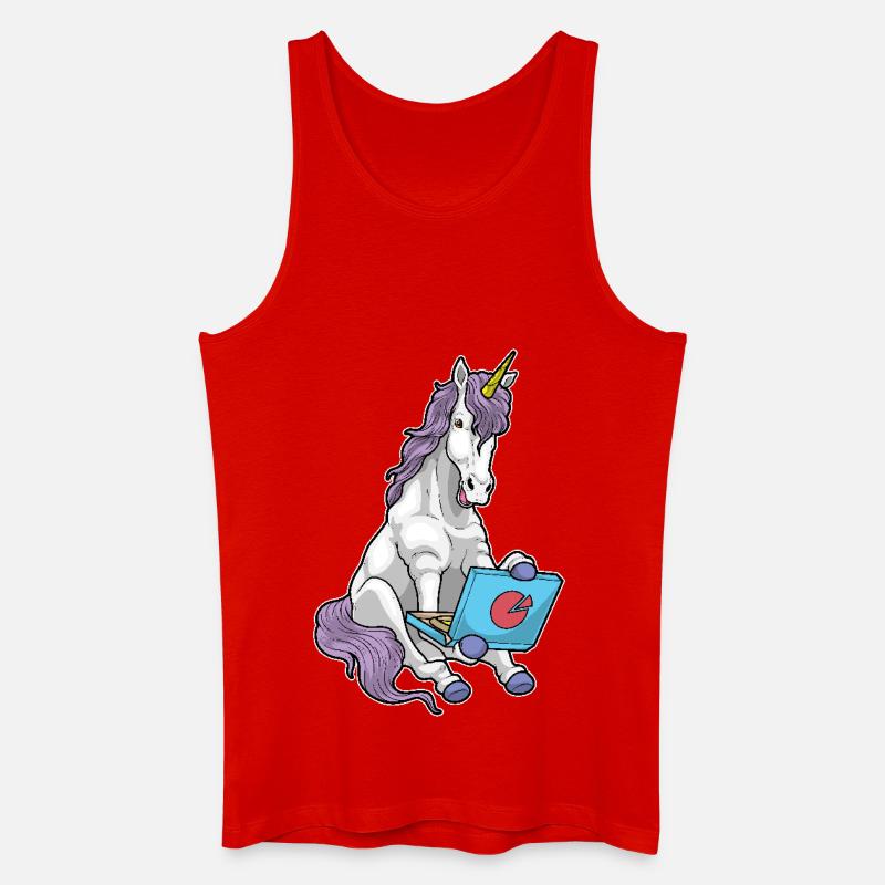 Einhorn Pizza - Männer Bio Tank Top - Rot