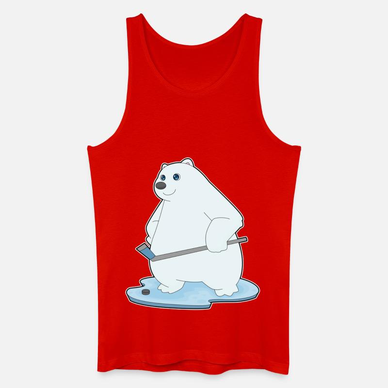 Eisbär Eishockey Eishockeyschläger - Männer Bio Tank Top - Rot