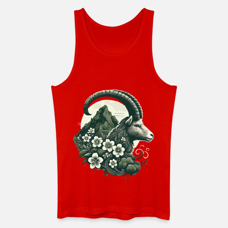 Steinbock Sternzeichen - Bergziege Astrologie - Männer Bio Tank Top - Rot