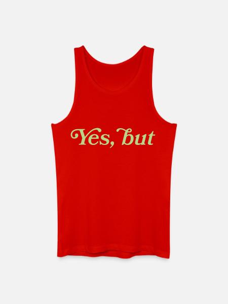 Yes, but – Minimalistisches Statement - Débardeur bio Homme - rouge
