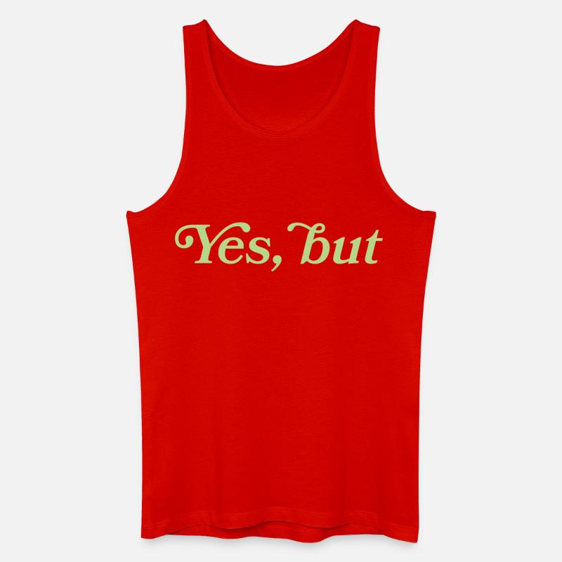 Yes, but – Minimalistisches Statement - Männer Bio Tank Top - Rot