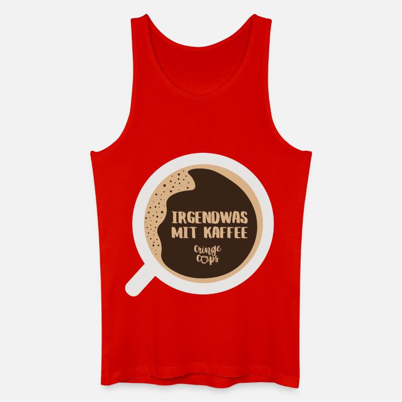 Irgendwas mit Kaffee - Männer Bio Tank Top - Rot