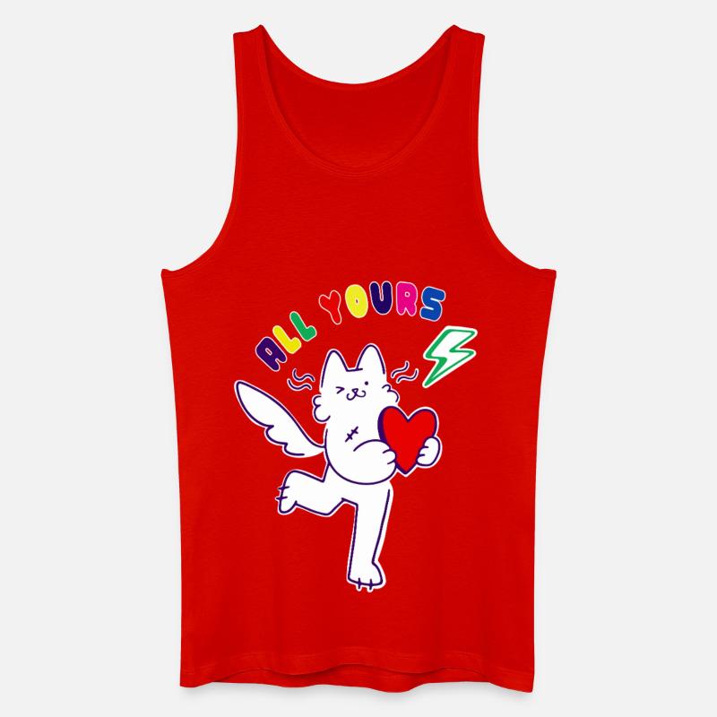 Verliebte Katze - Männer Bio Tank Top - Rot