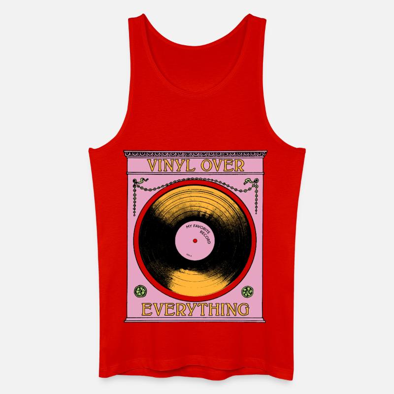 Vinyl Before Everything - Männer Bio Tank Top - Rot