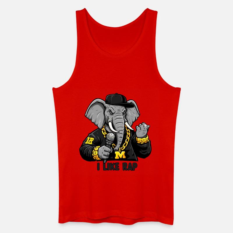 Elephant Rapper: Rap Style und Attitude! - Männer Bio Tank Top - Rot