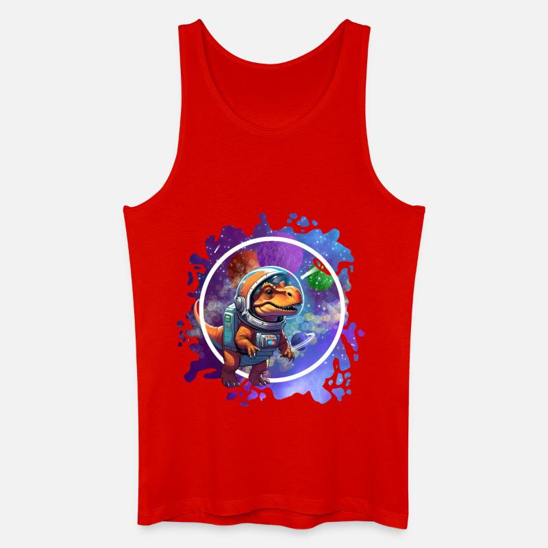 Dinosaur im Weltraum Astronaut Design - Männer Bio Tank Top - Rot