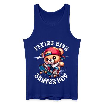 Ours en peluche skateur sur skateboard - Débardeur bio Homme - bleu roi - Devant