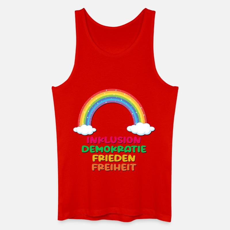 INKLUSION REGENBOGEN FRIEDEN DEMOKRATIE - Männer Bio Tank Top - Rot
