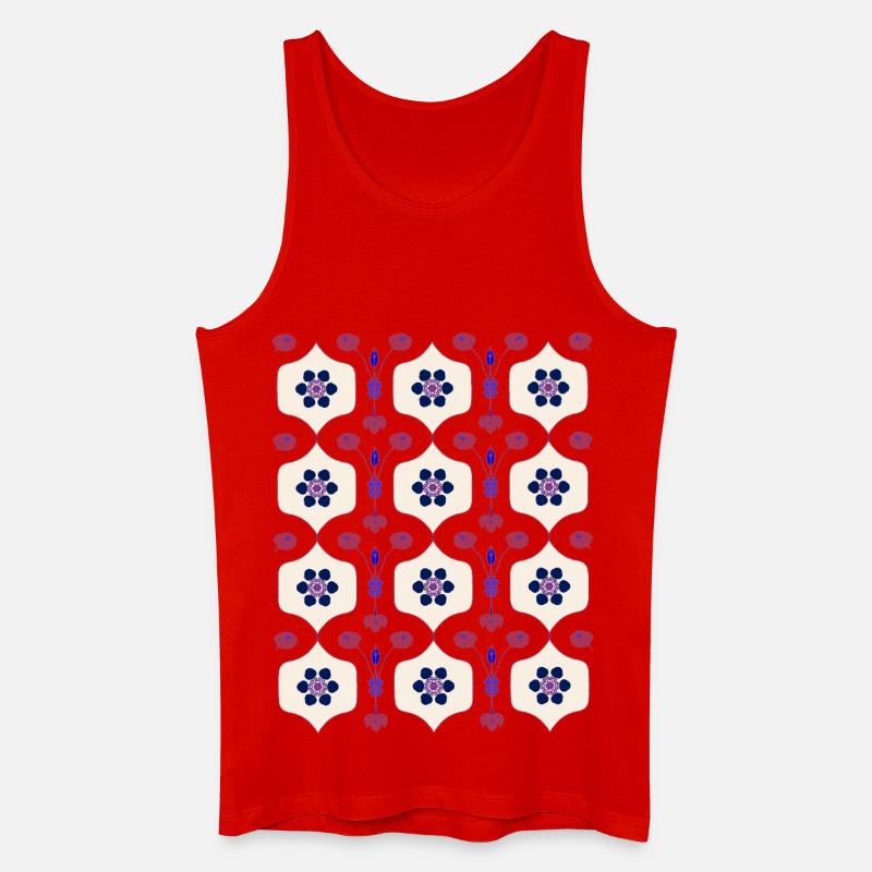 Florale Art Déco Romantik - Männer Bio Tank Top - Rot