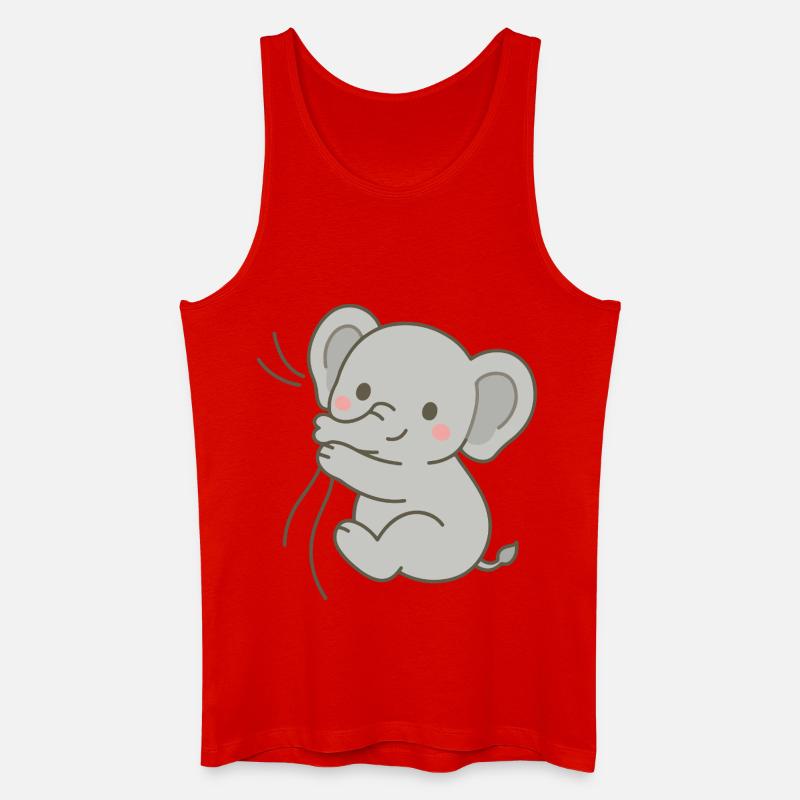 Eingekuscheltes Elefantenkalb - Männer Bio Tank Top - Rot
