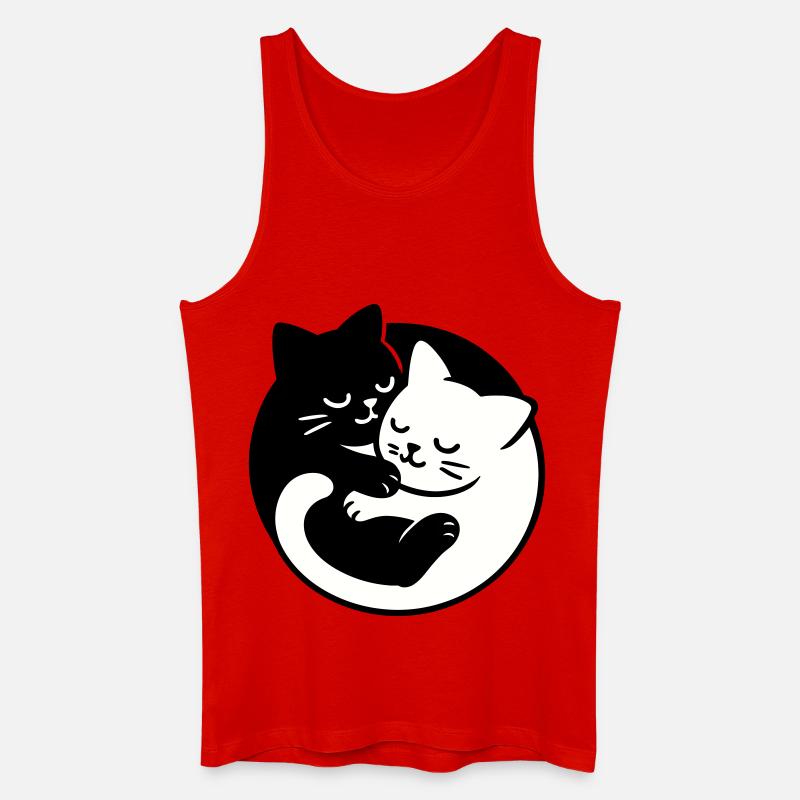 Yin-Yang Katzen - Männer Bio Tank Top - Rot