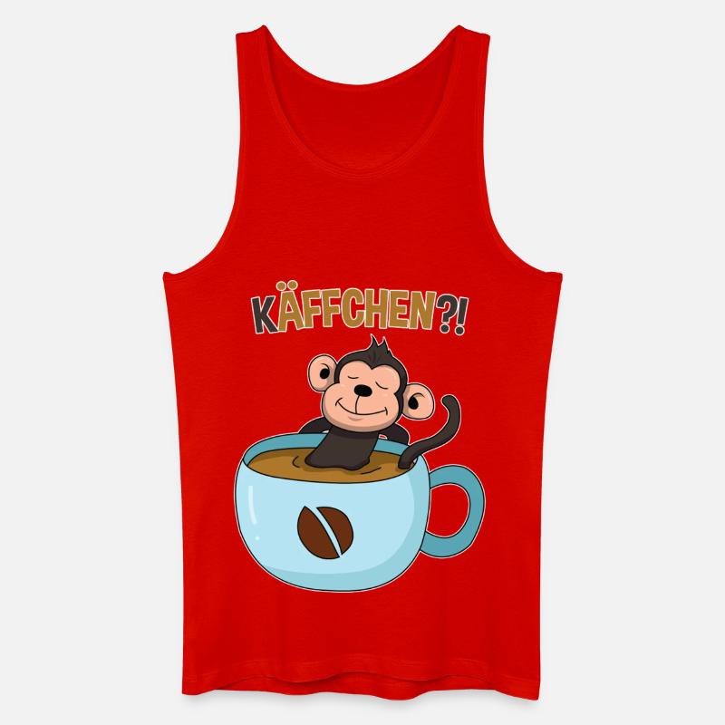 Pause-café avec le singe - Débardeur bio Homme - rouge