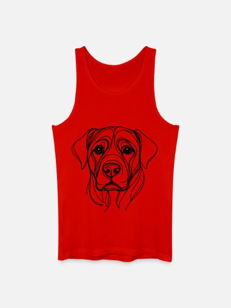 Dog_line_art_1 - Männer Bio Tank Top - Rot