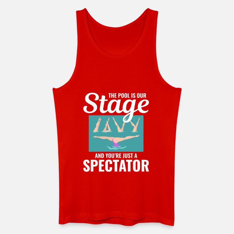 Zuschauer am Pool, Illustration, Synchronschwimmen - Männer Bio Tank Top - Rot