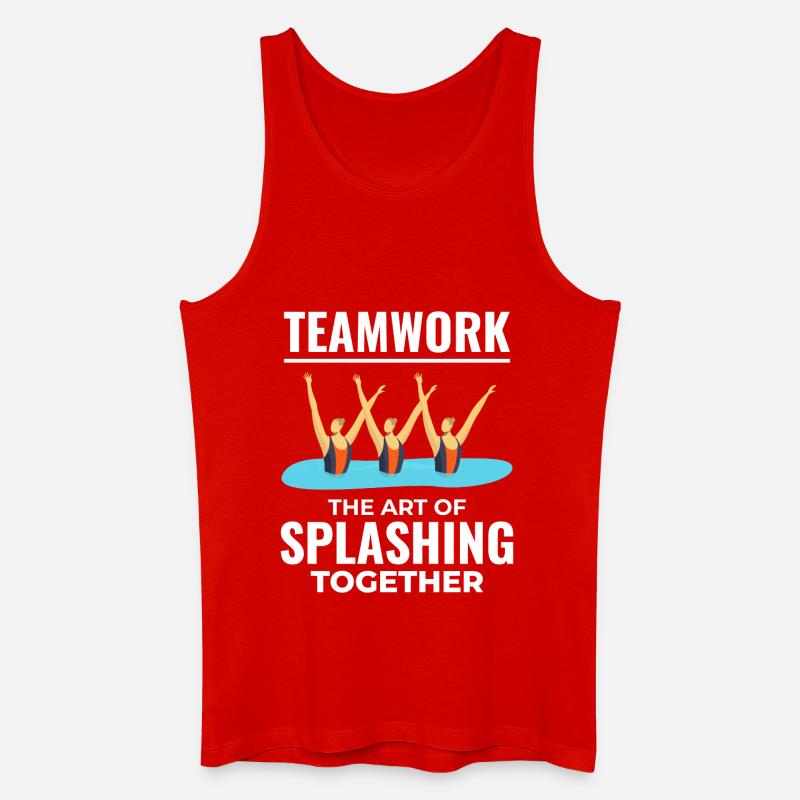 Teamwork Spritzwasser Design Synchronschwimmen - Männer Bio Tank Top - Rot