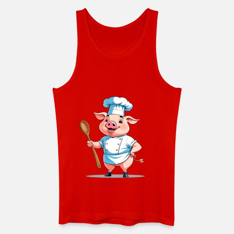 Kochender Schweinechef - Männer Bio Tank Top - Rot