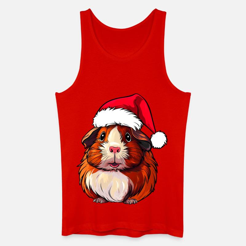 Weihnachtsmann Meerschweinchen - Männer Bio Tank Top - Rot