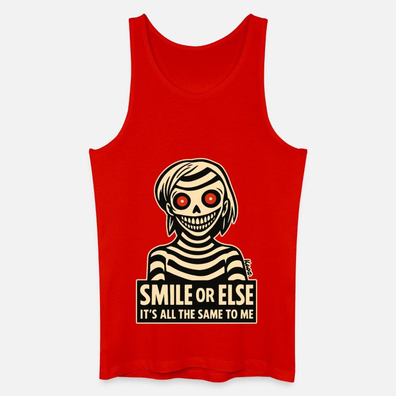 Skelettiges Lächeln mit Botschaft - Männer Bio Tank Top - Rot