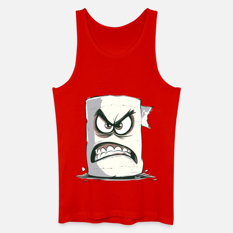 Wütendes Klopapier mit Gesicht - Männer Bio Tank Top - Rot