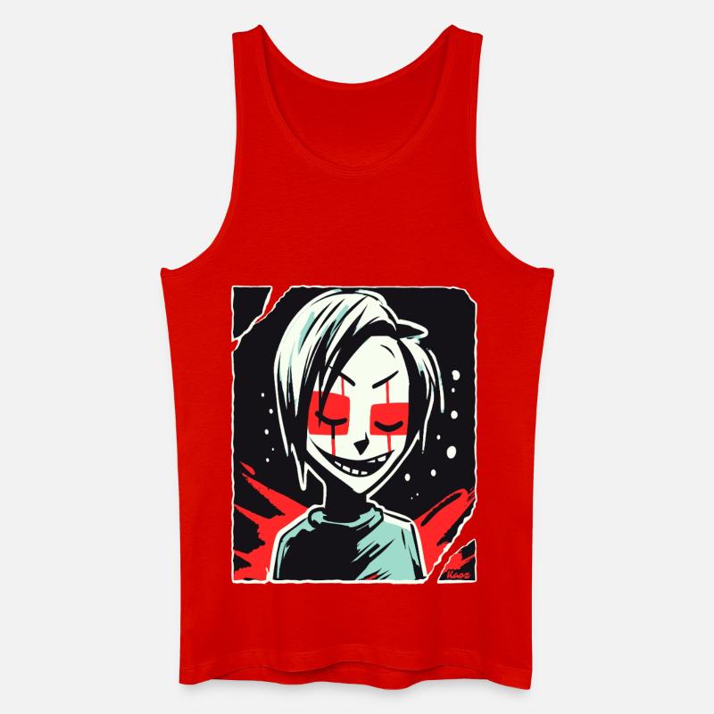 Dunkle humanoide Leinwandkunst - Männer Bio Tank Top - Rot