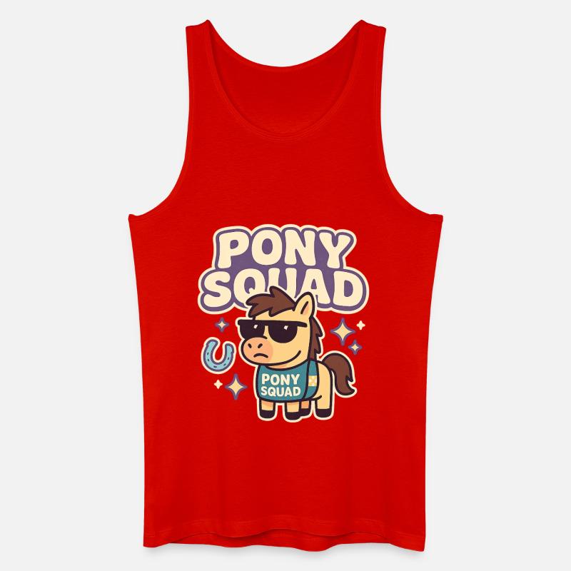 Pony Squad Cartoon Design - Männer Bio Tank Top - Rot