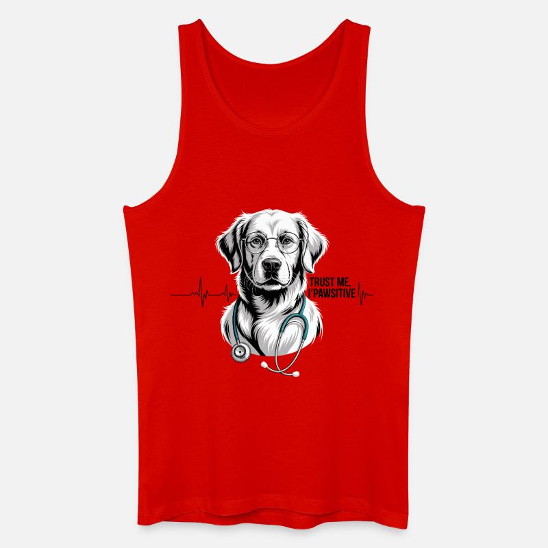 Arzt Hund - Männer Bio Tank Top - Rot
