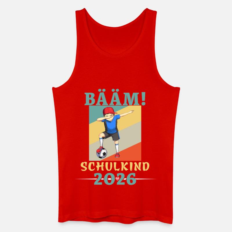 BÄÄM Schulkind 2026 Einschulung Fußball - Männer Bio Tank Top - Rot