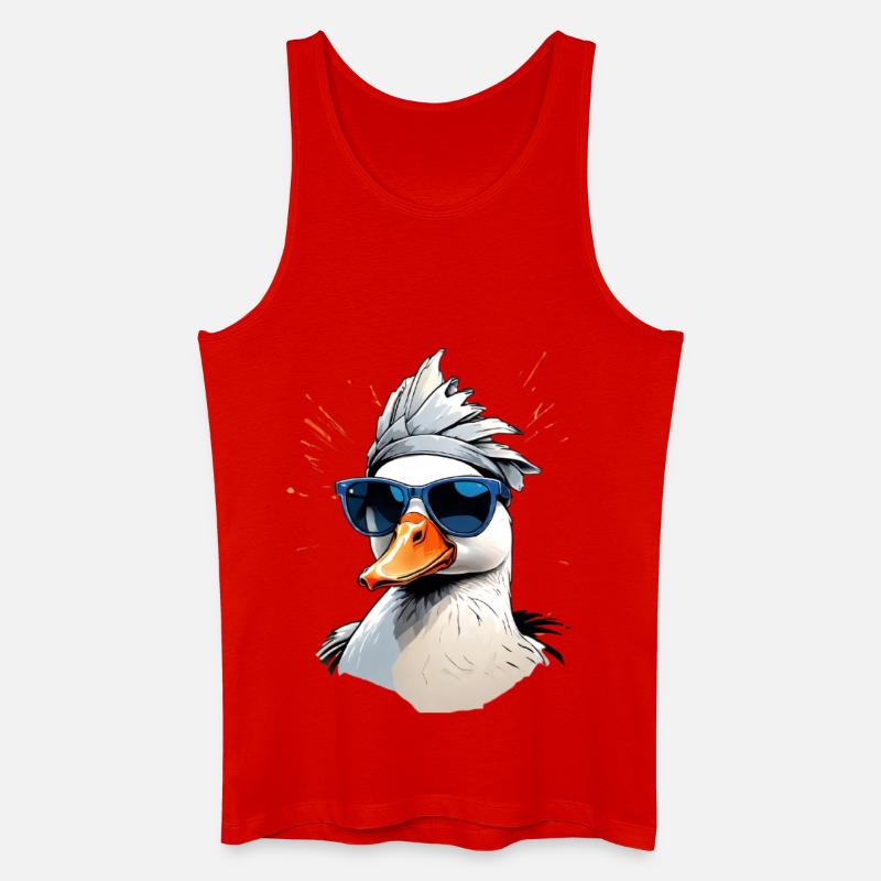 Cool Gans mit Sonnenbrille - Männer Bio Tank Top - Rot