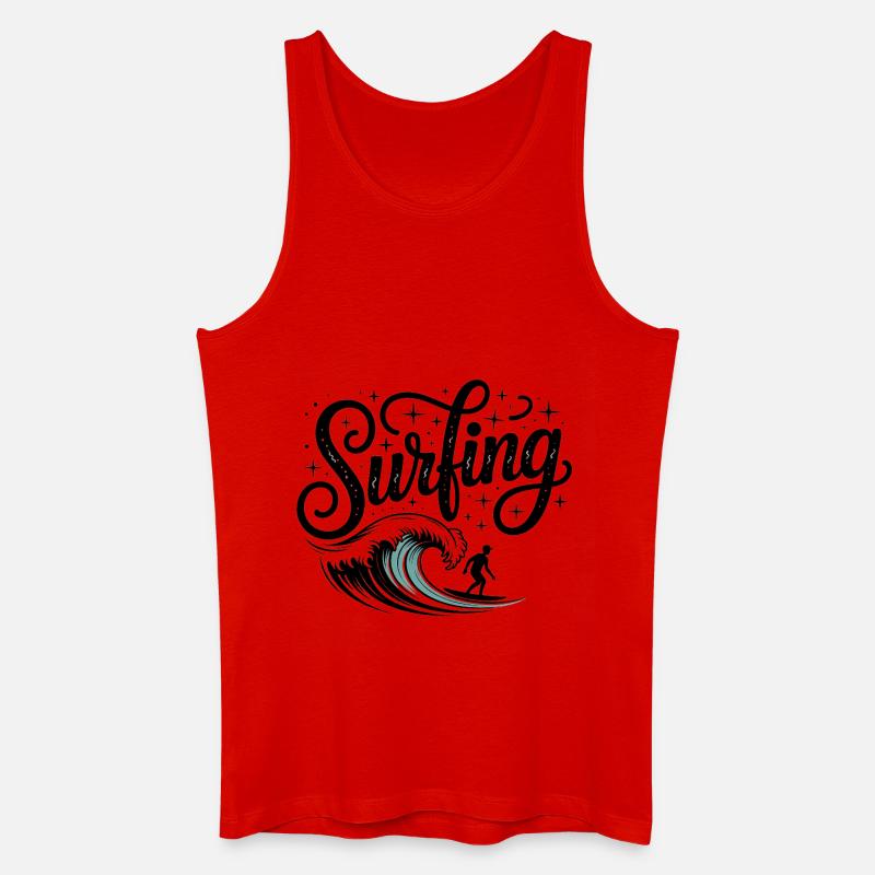 Surfen - Cooles Surfer-Logo - Männer Bio Tank Top - Rot