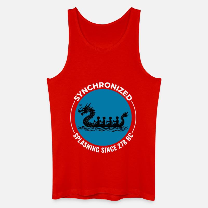 Synchronisiertes Paddeldesign - Männer Bio Tank Top - Rot