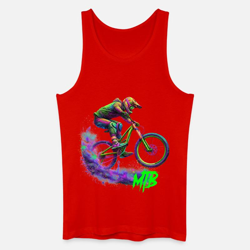 Neon-MTB-Biker - Männer Bio Tank Top - Rot