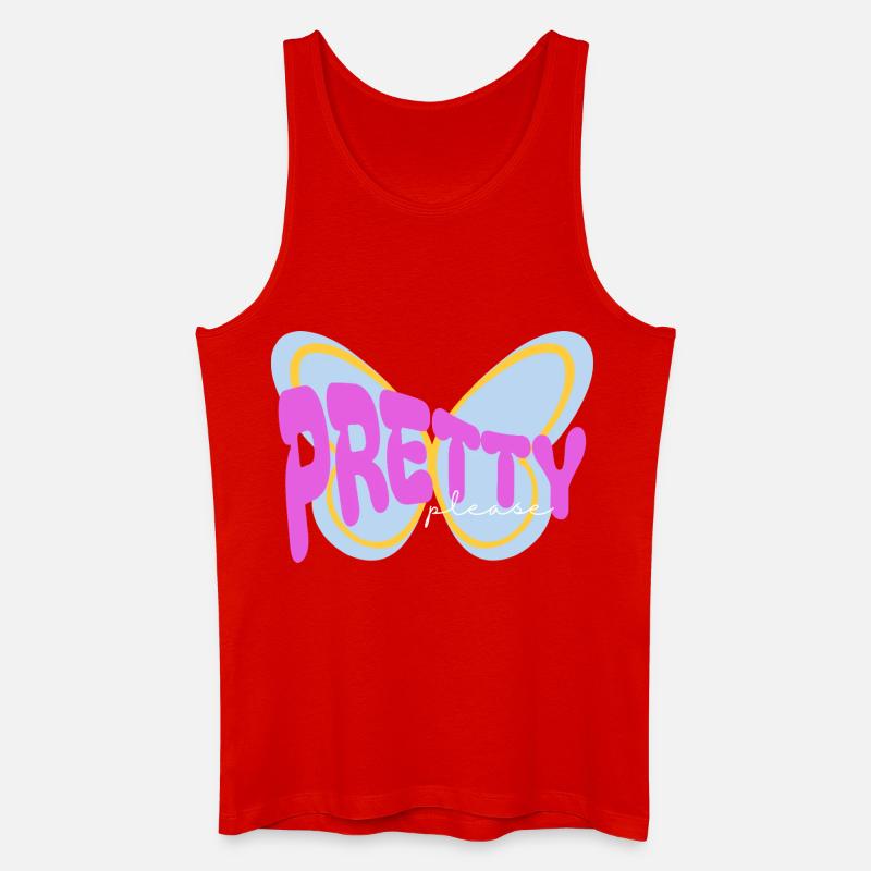 "Pretty please" sarkastisches Print Design - Männer Bio Tank Top - Rot