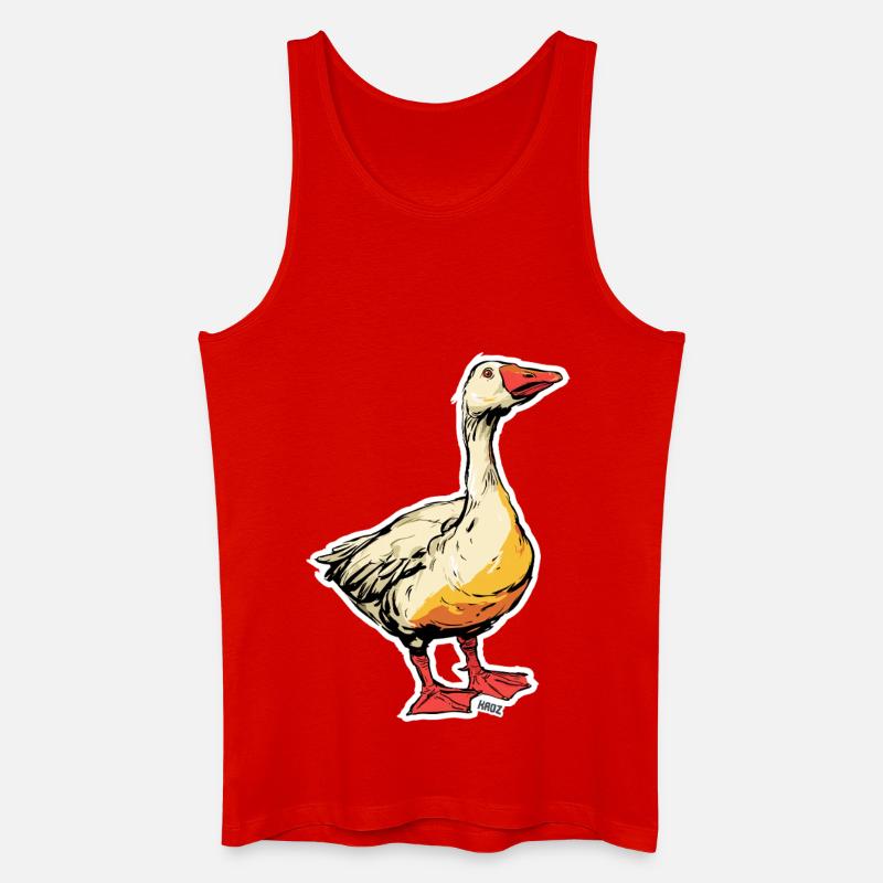 Comic Gans mit Schnabel - Männer Bio Tank Top - Rot