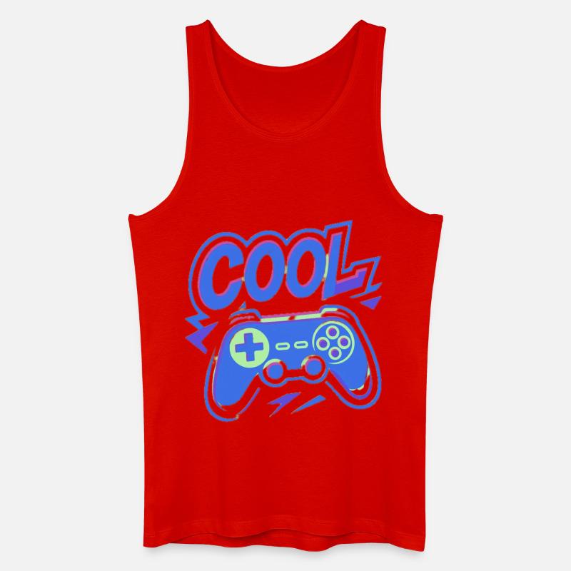 Neon Gaming Controller - Männer Bio Tank Top - Rot