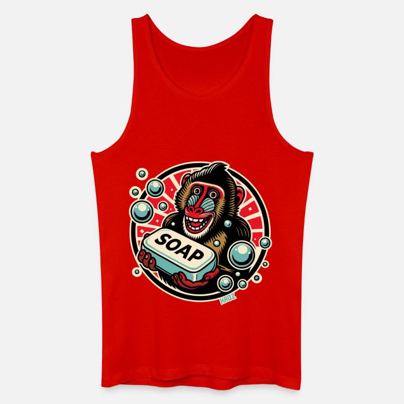 Mandrill Affe mit Seife - Männer Bio Tank Top - Rot