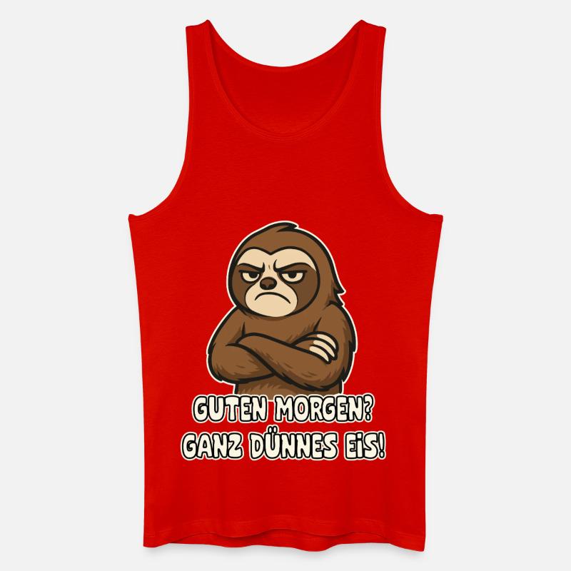 Grumpy sloth with saying - Men’s Organic Tank Top - red