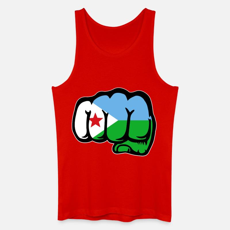 Dschibuti Flagge Faust - Männer Bio Tank Top - Rot
