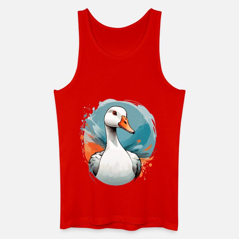 Enterich im Farbwirbel - Männer Bio Tank Top - Rot