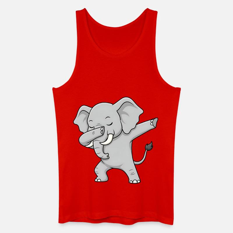Cooler Elefant im Dabbing-Style - Männer Bio Tank Top - Rot