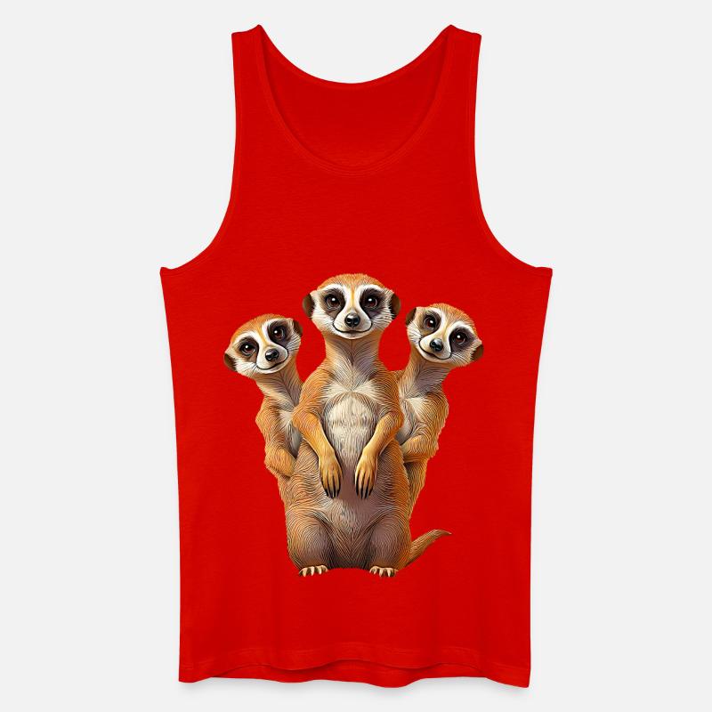 Erdmaennchen - Männer Bio Tank Top - Rot