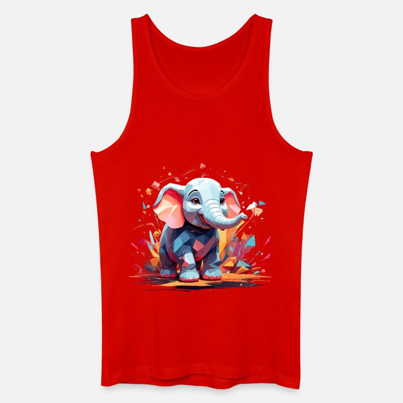 Elefant Farbexplosion - Männer Bio Tank Top - Rot