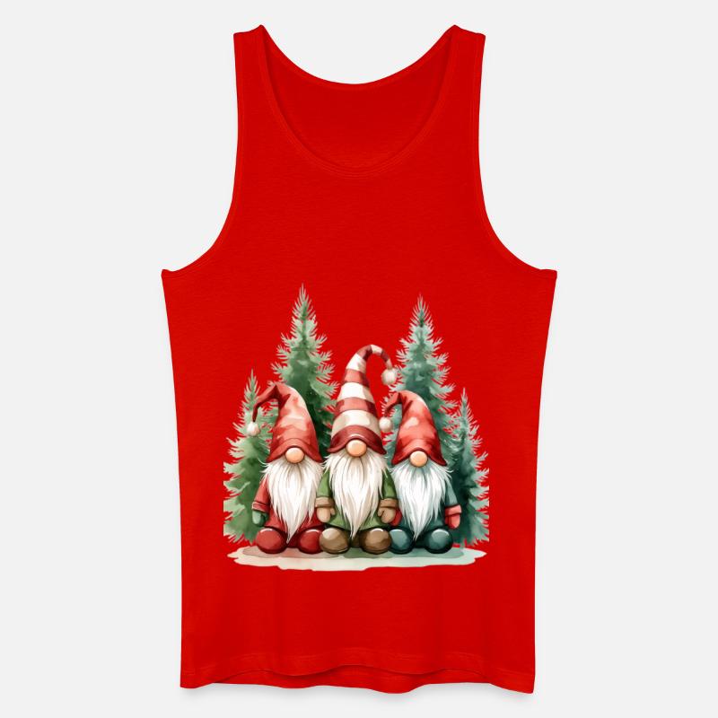 Drei Gartenzwerge im Winterwald - Männer Bio Tank Top - Rot