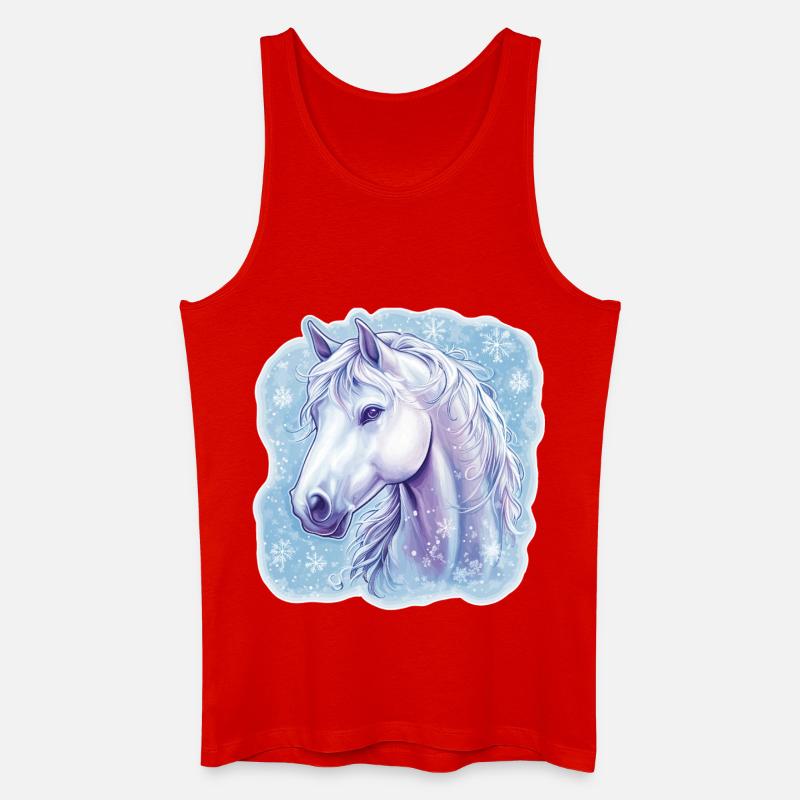Pferd Schneeflocken  - Männer Bio Tank Top - Rot